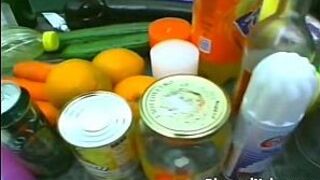 Sexy girl sticks a bottle in her pussy porn video