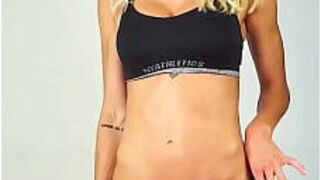 Hot Sexy Stunning Blonde in Sporty Clothes Strips Naked and Shows Her Beautiful Body porn video